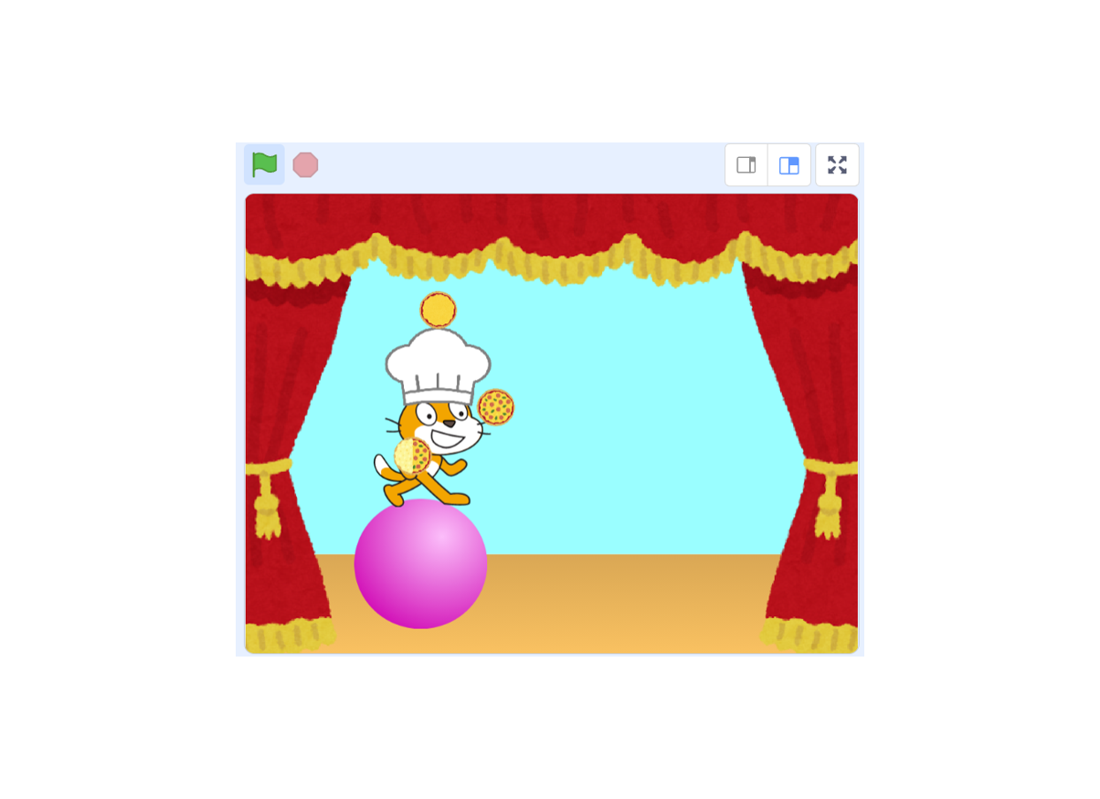 ハットくんの玉乗り